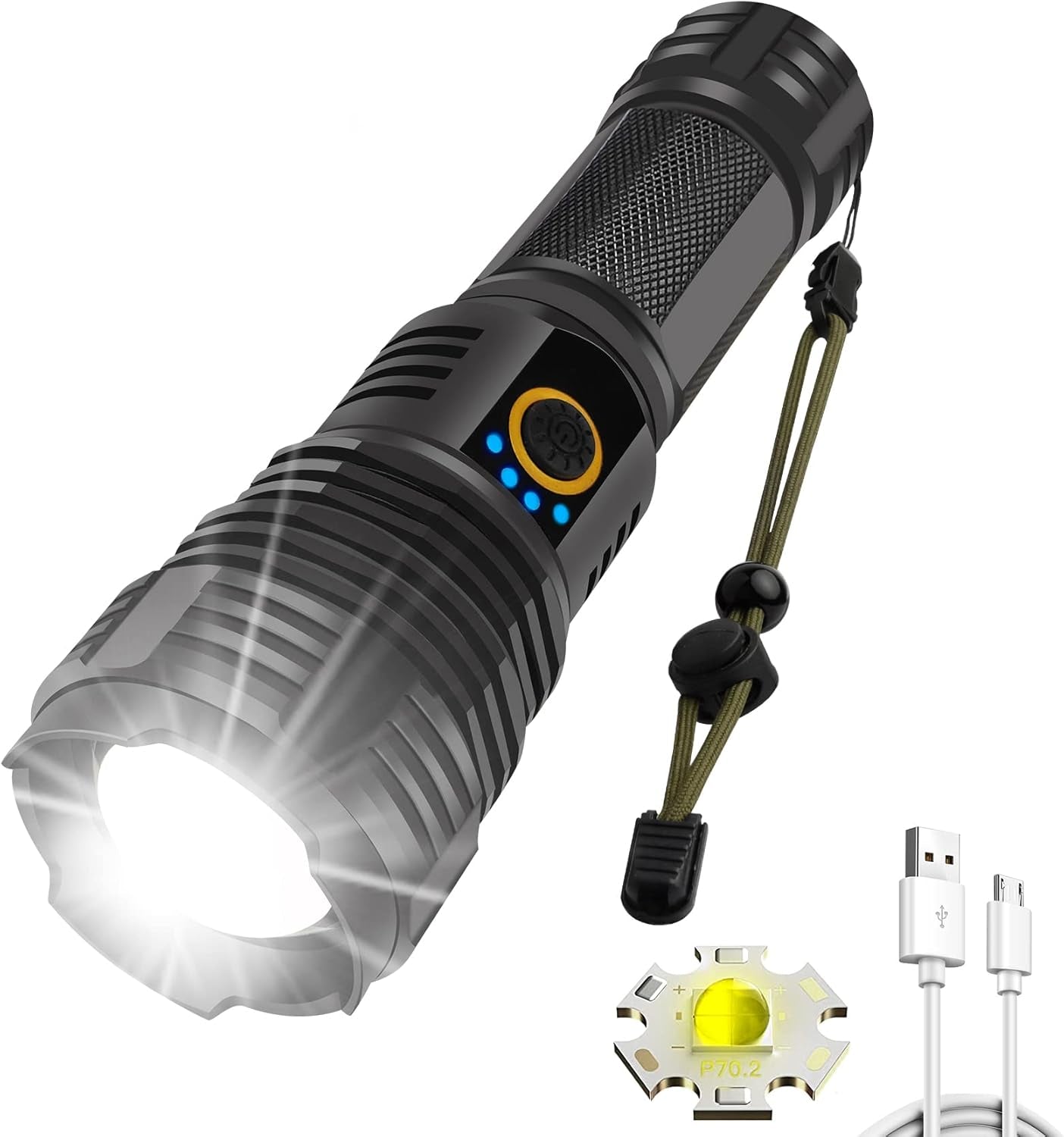 90000 lumen rechargeable flashlight Rechargeable Flashlights 100000 High Lumens (Model 2022, Rechargeable – Dapri Outdoors